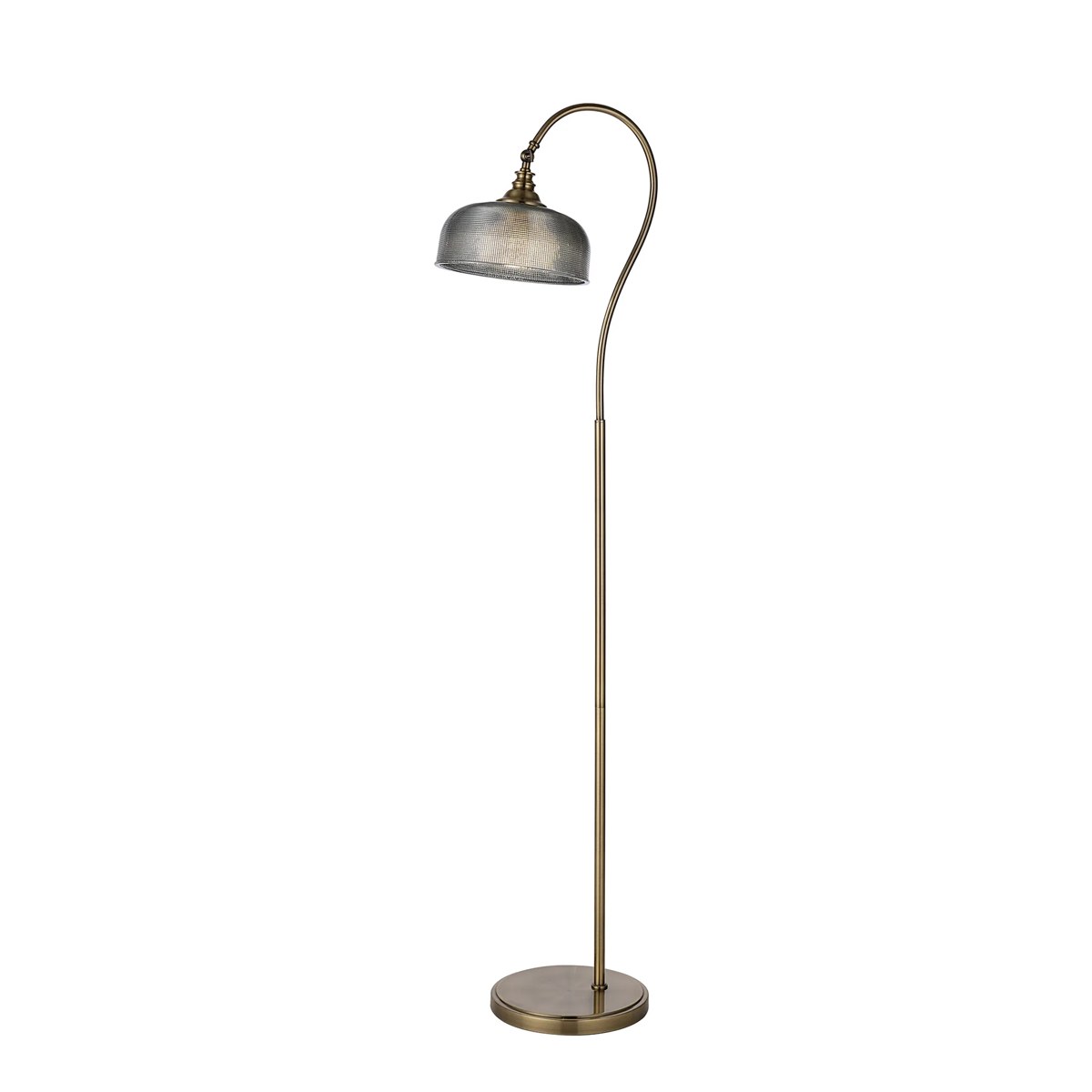 Regent Lourdes Floor Lamp 1575mm High - Antique Brass / Smoke