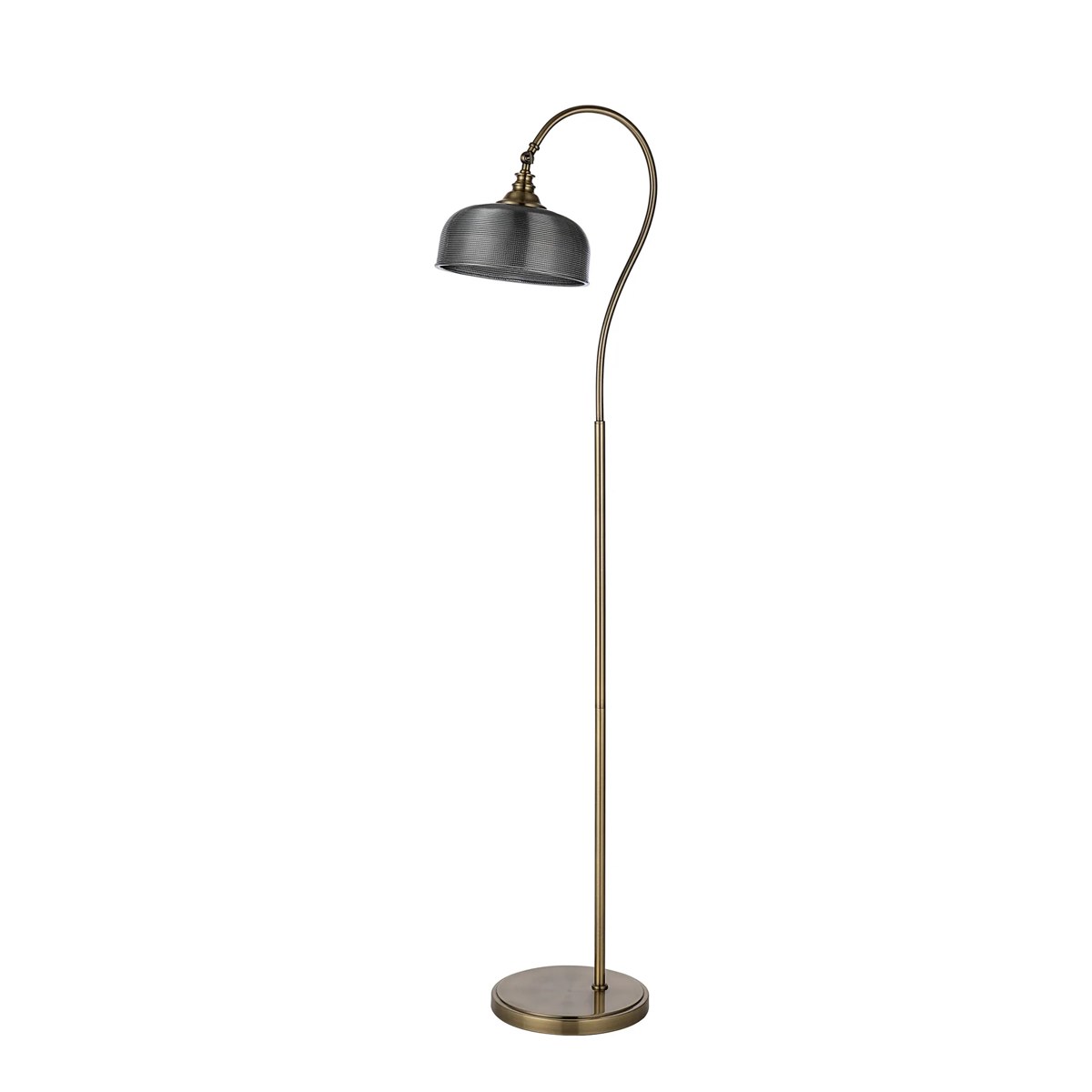 Regent Lourdes Floor Lamp 1575mm High - Antique Brass / Smoke