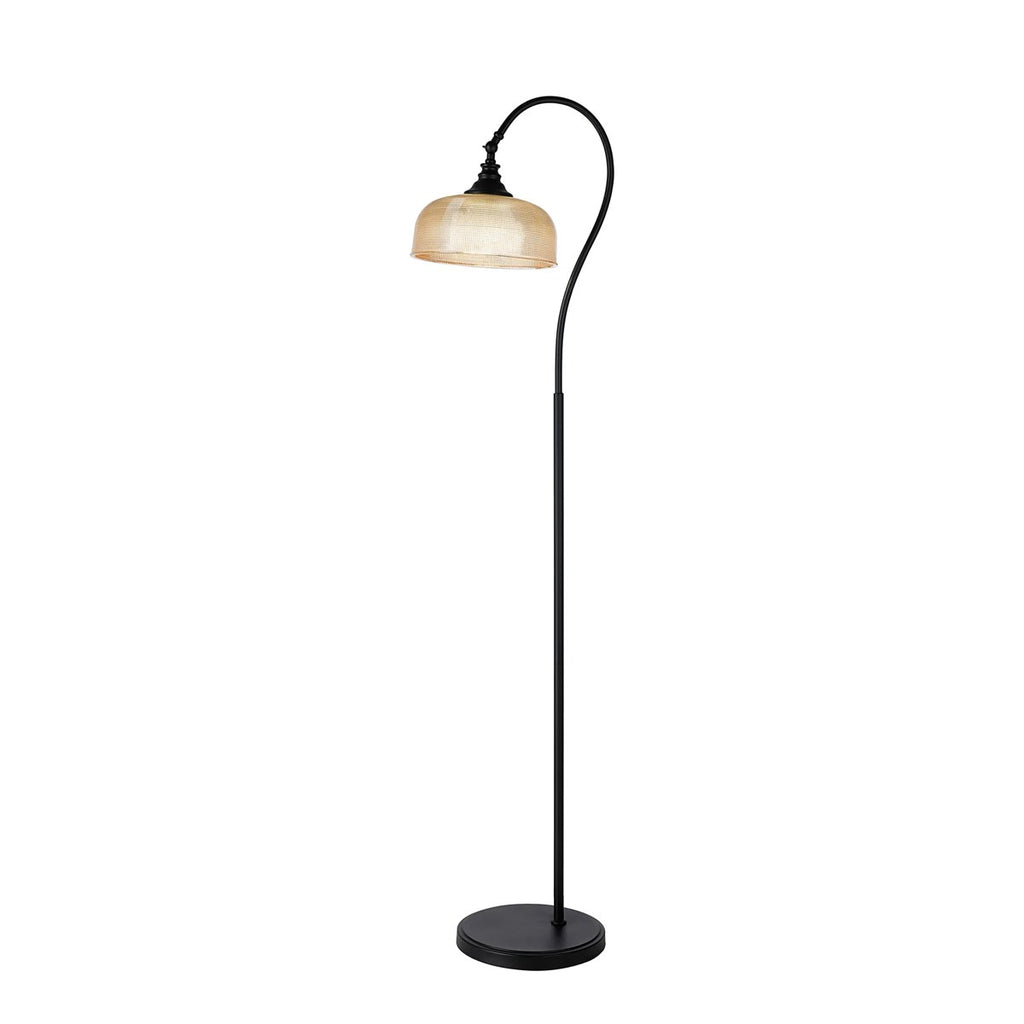 Regent Lourdes Floor Lamp 1575mm High - Satin Black / Amber