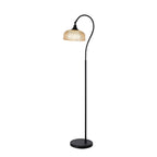 Regent Lourdes Floor Lamp 1575mm High - Satin Black / Amber