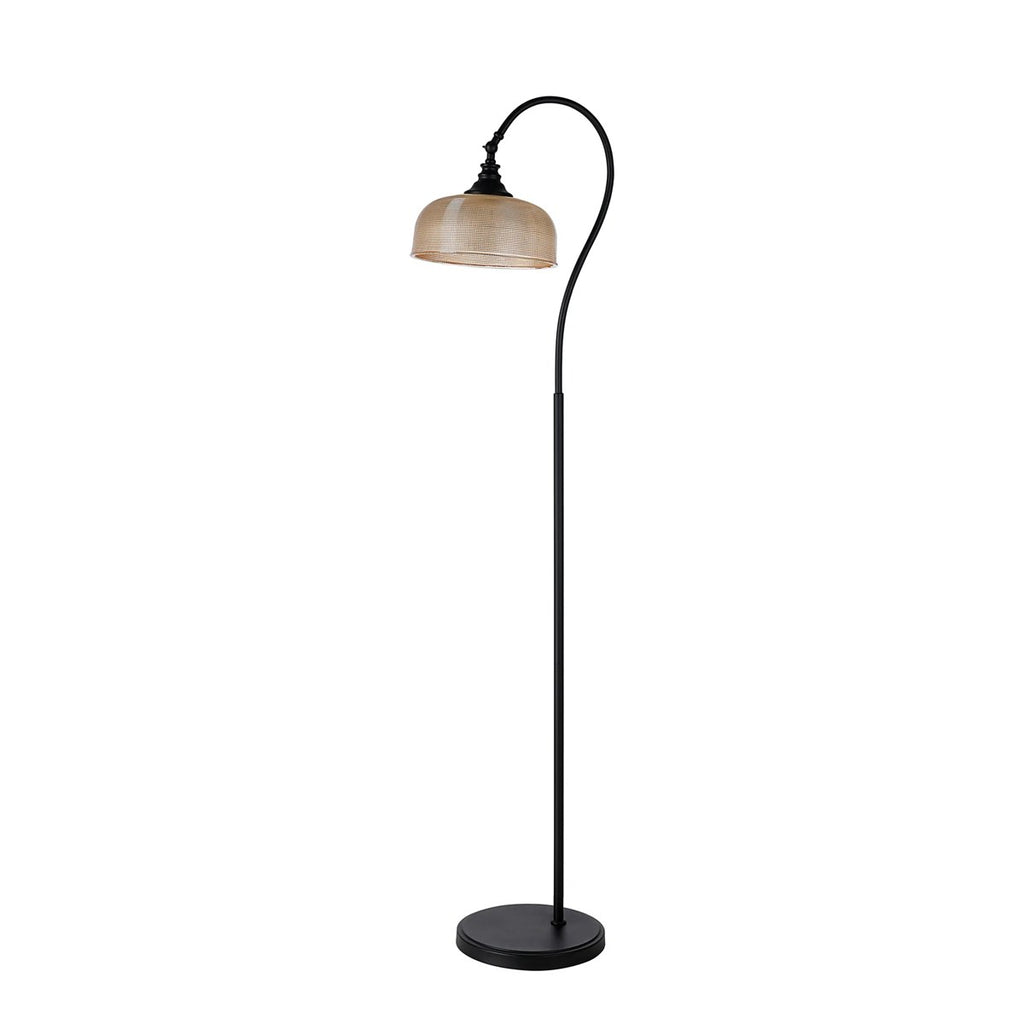 Regent Lourdes Floor Lamp 1575mm High - Satin Black / Amber