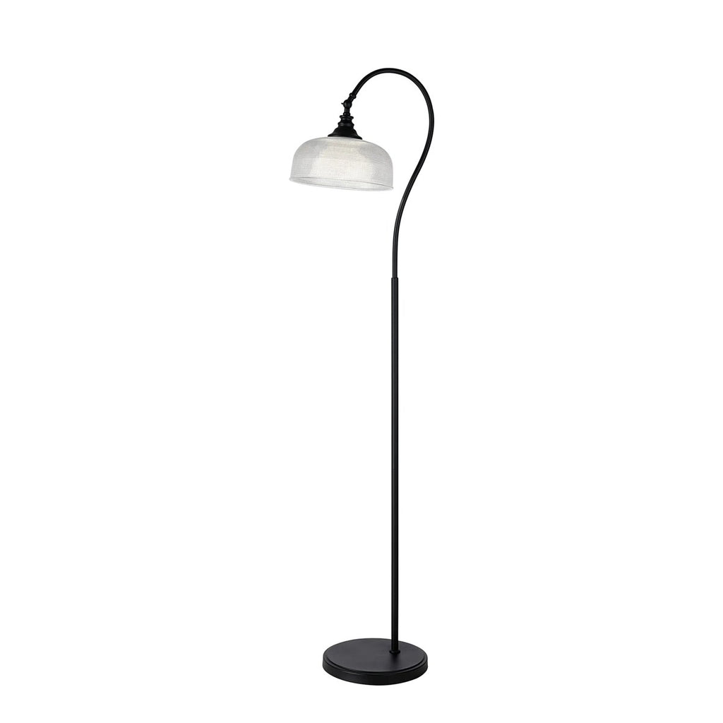 Regent Lourdes Floor Lamp 1575mm High - Satin Black / Clear