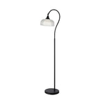 Regent Lourdes Floor Lamp 1575mm High - Satin Black / Clear