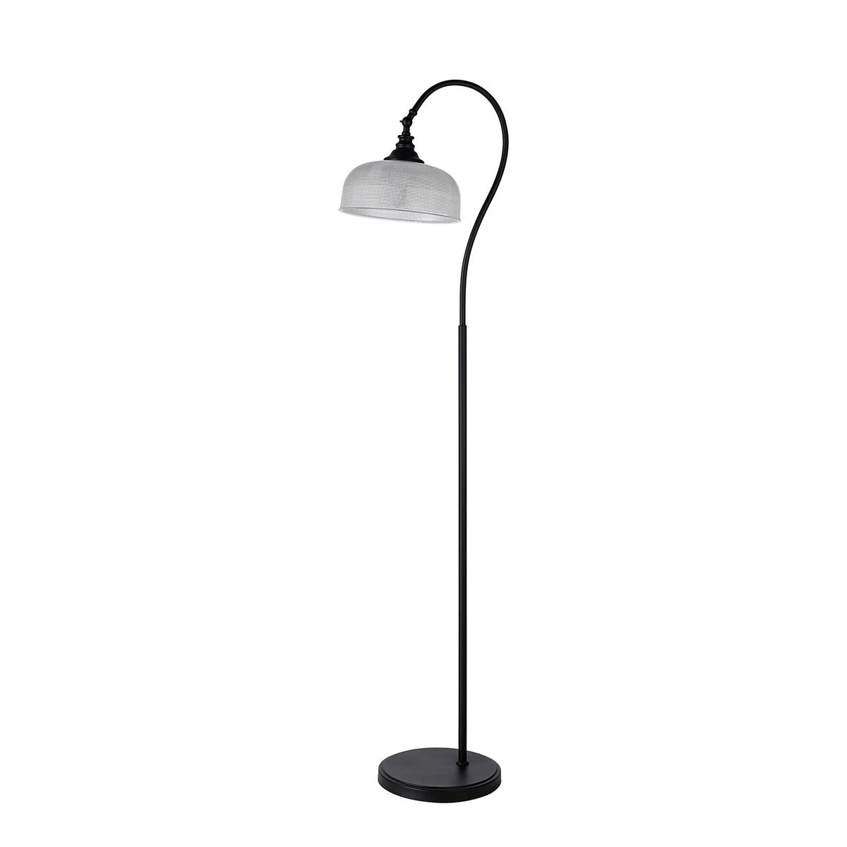 Regent Lourdes Floor Lamp 1575mm High - Satin Black / Clear