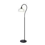 Regent Lourdes Floor Lamp 1575mm High - Satin Black / Frosted