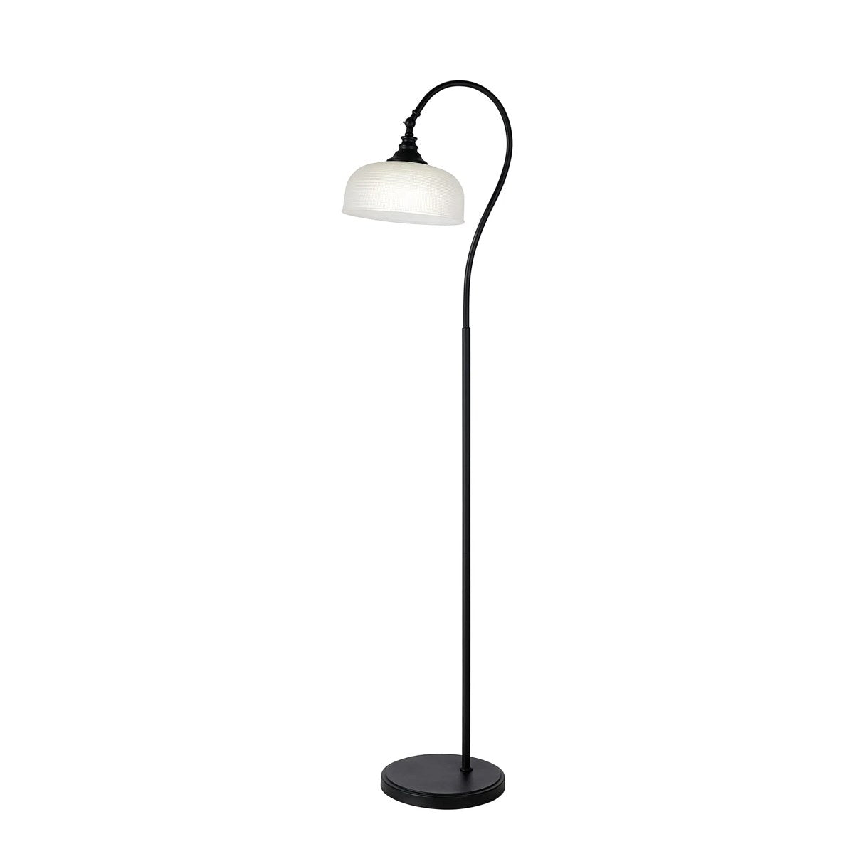 Regent Lourdes Floor Lamp 1575mm High - Satin Black / Frosted
