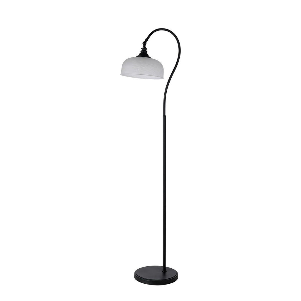 Regent Lourdes Floor Lamp 1575mm High - Satin Black / Frosted