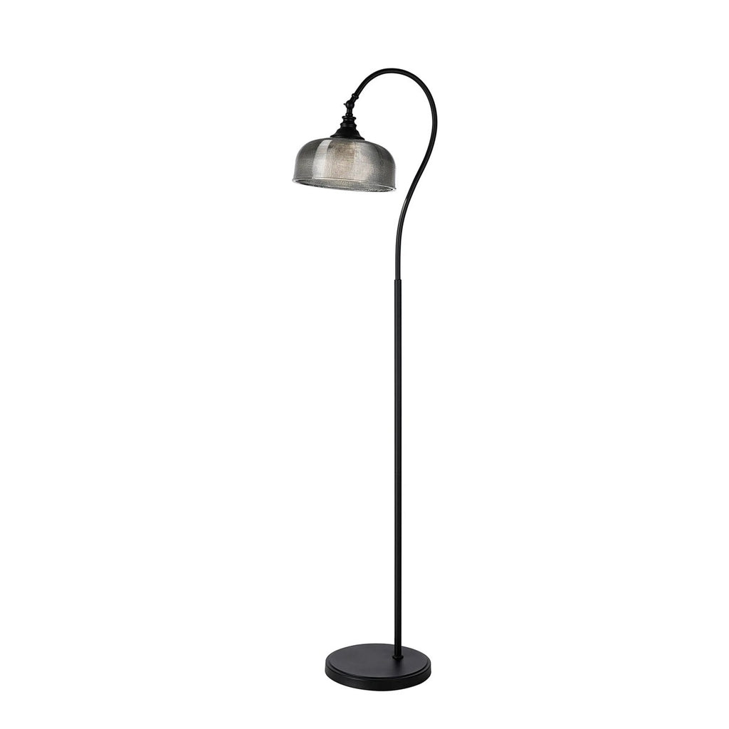 Regent Lourdes Floor Lamp 1575mm High - Satin Black / Smoke