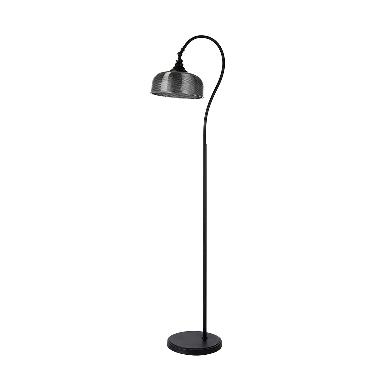 Regent Lourdes Floor Lamp 1575mm High - Satin Black / Smoke