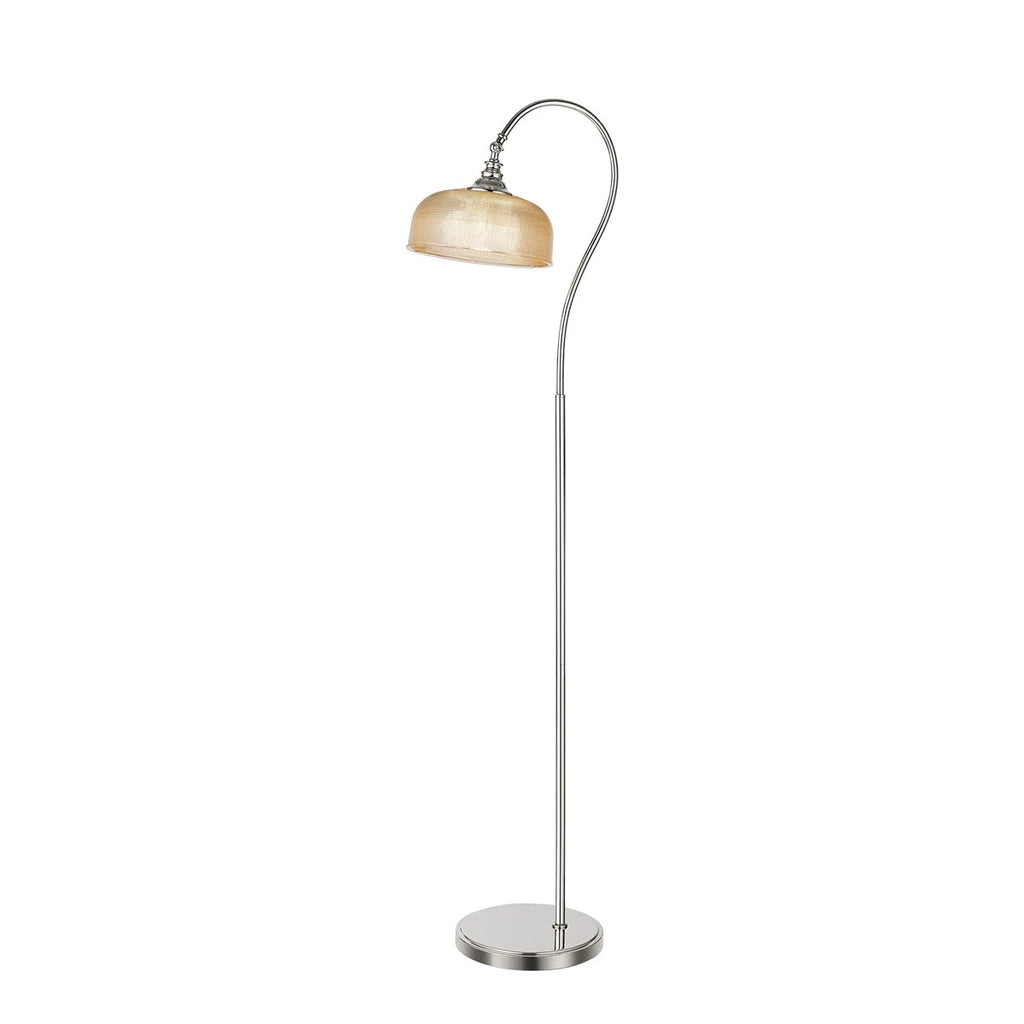 Regent Lourdes Floor Lamp 1575mm High - Polished Nickel / Amber