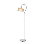 Regent Lourdes Floor Lamp 1575mm High - Polished Nickel / Amber