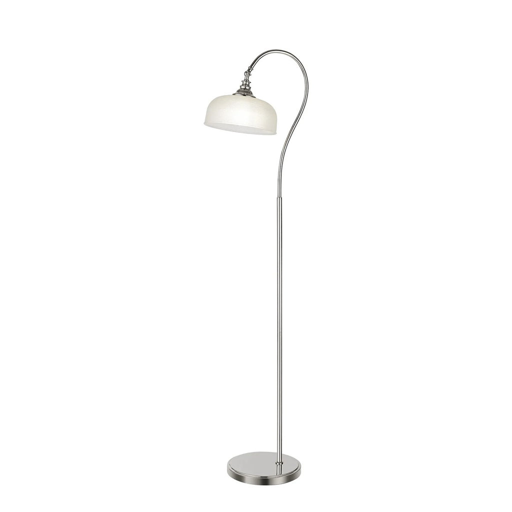 Regent Lourdes Floor Lamp 1575mm High - Polished Nickel / Frosted