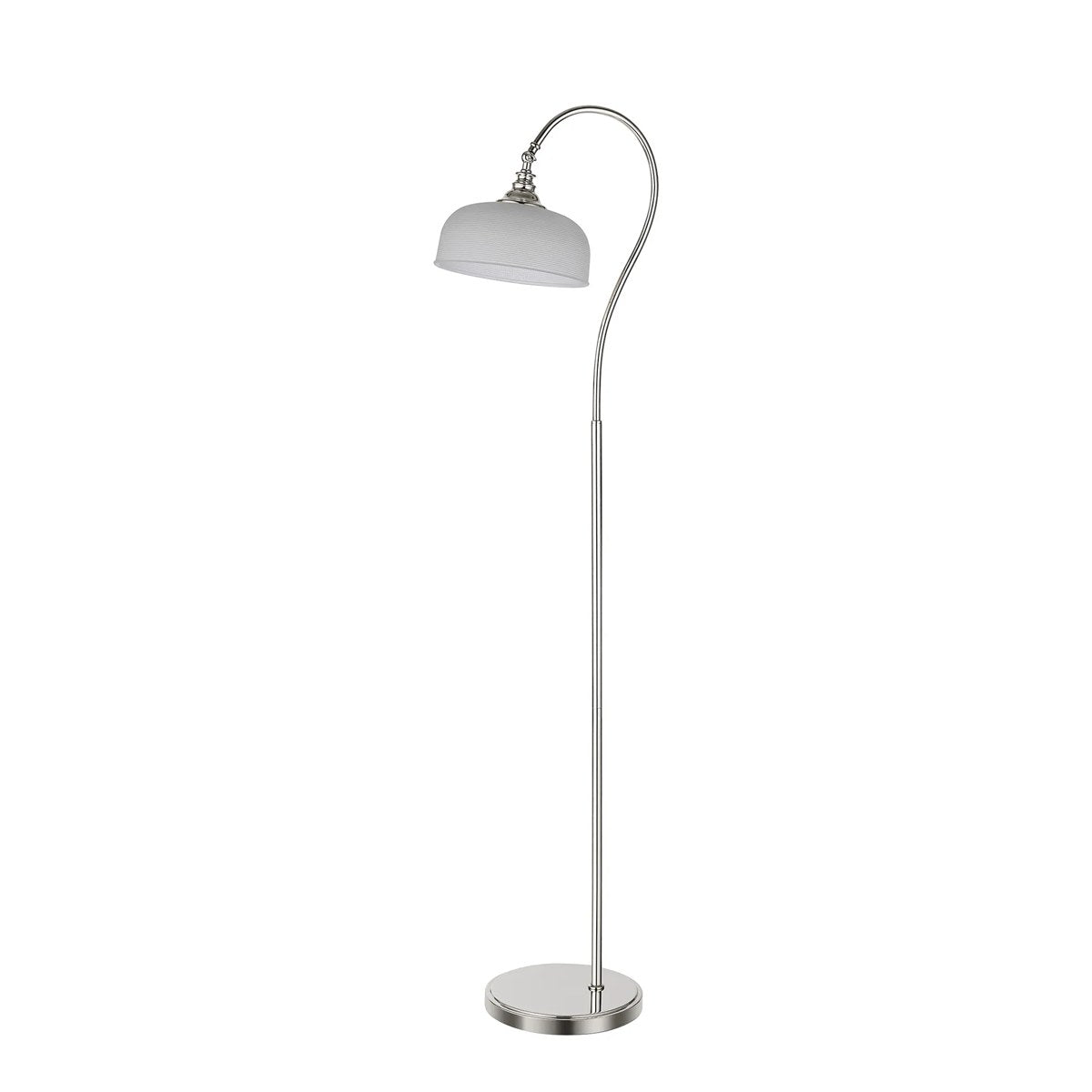 Regent Lourdes Floor Lamp 1575mm High - Polished Nickel / Frosted