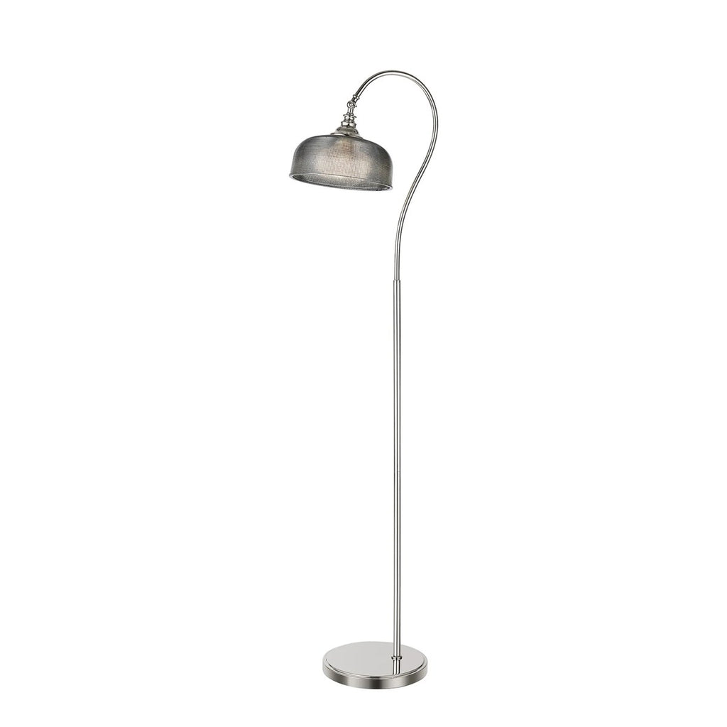 Regent Lourdes Floor Lamp 1575mm High - Polished Nickel / Smoke