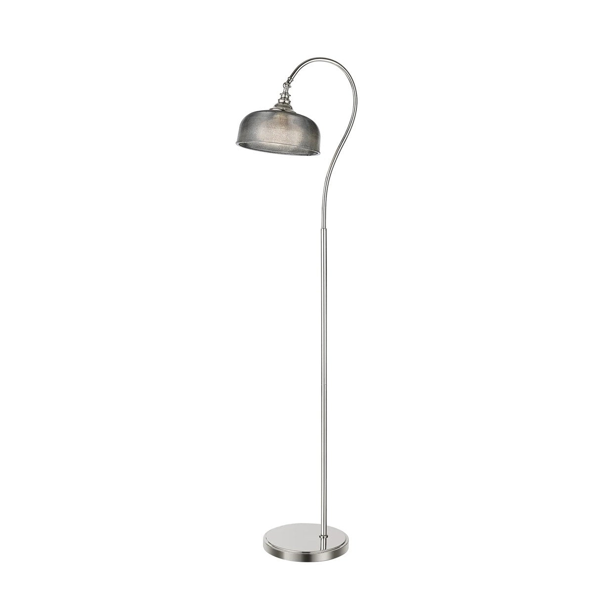 Regent Lourdes Floor Lamp 1575mm High - Polished Nickel / Smoke