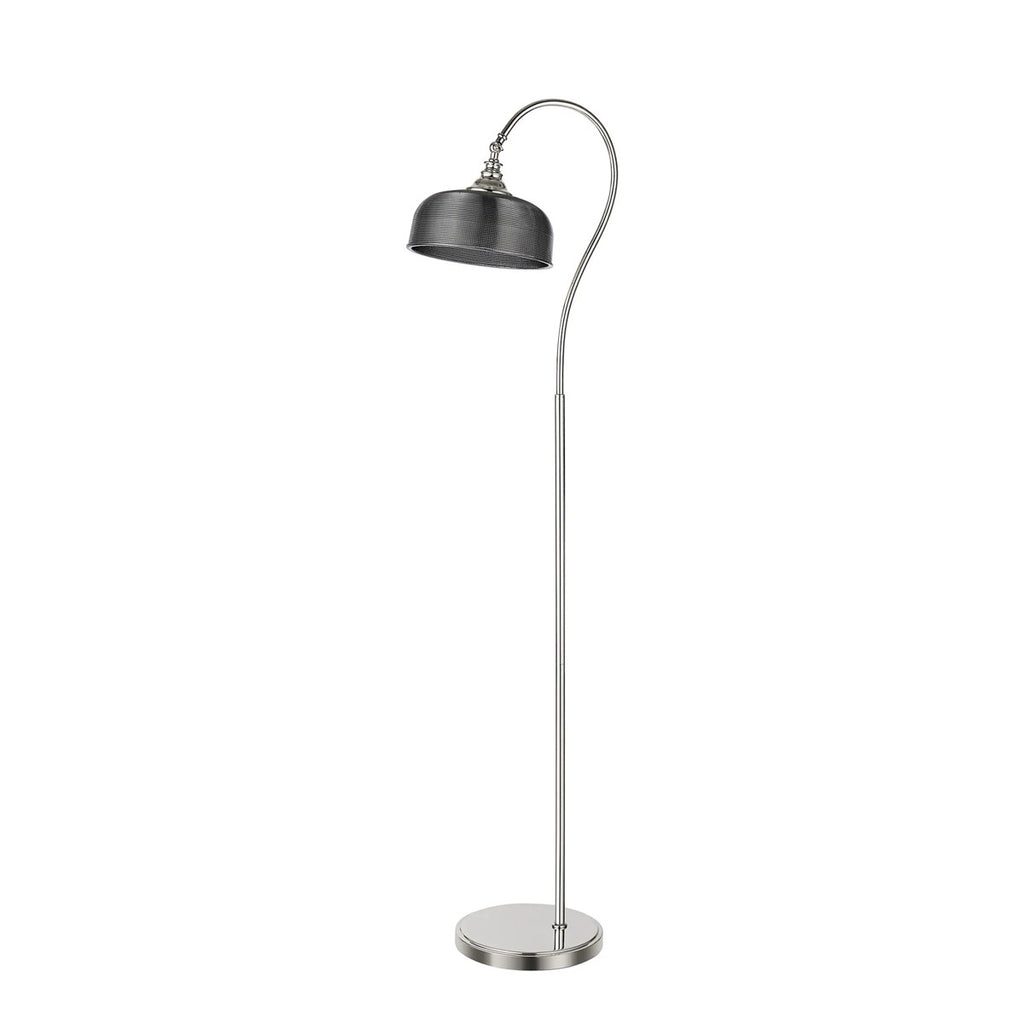 Regent Lourdes Floor Lamp 1575mm High - Polished Nickel / Smoke