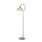 Regent Lourdes Floor Lamp 1575mm High - Satin Nickel / Amber