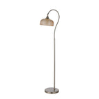 Regent Lourdes Floor Lamp 1575mm High - Satin Nickel / Amber