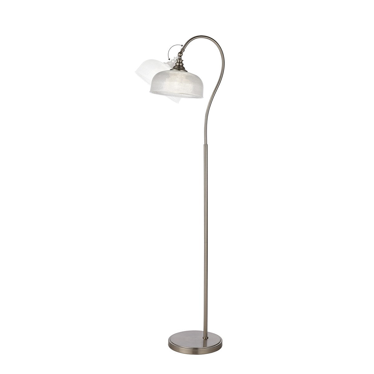 Regent Lourdes Floor Lamp 1575mm High - Satin Nickel / Clear