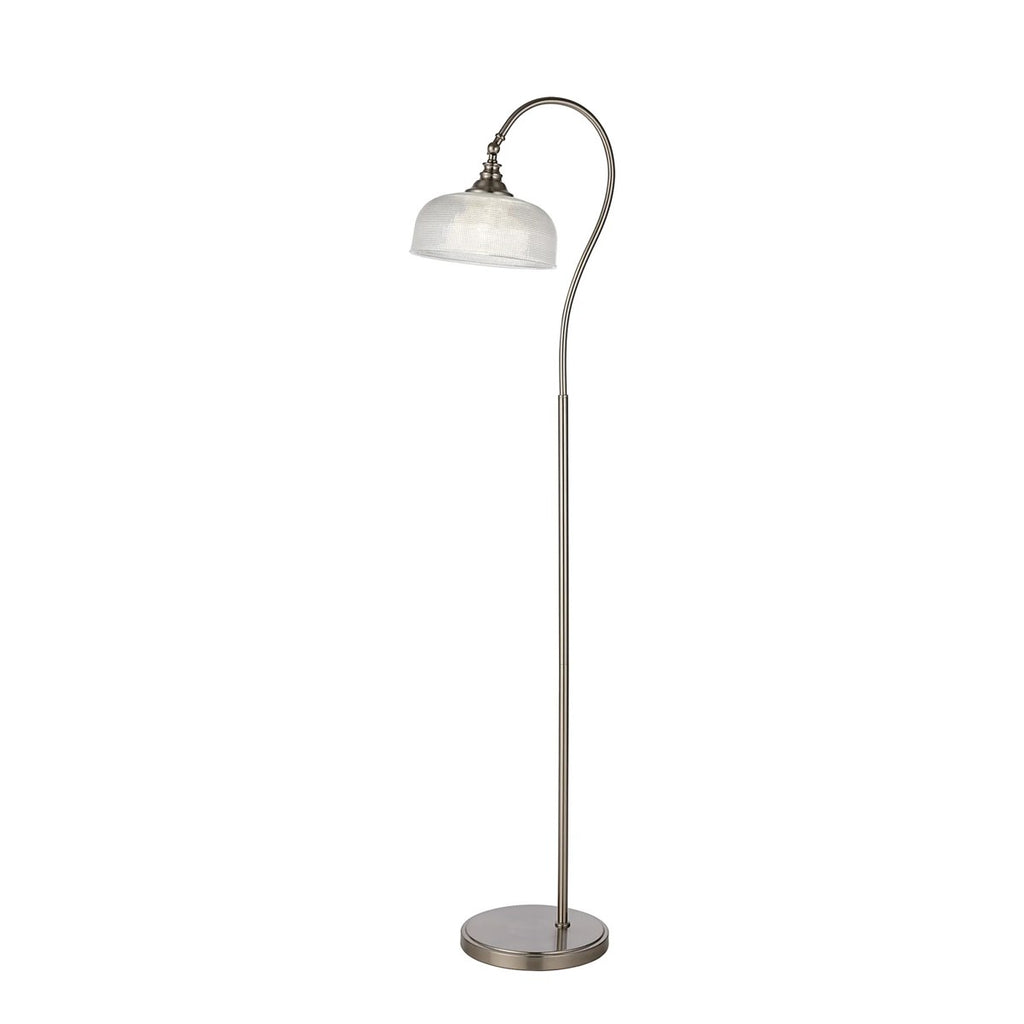 Regent Lourdes Floor Lamp 1575mm High - Satin Nickel / Clear