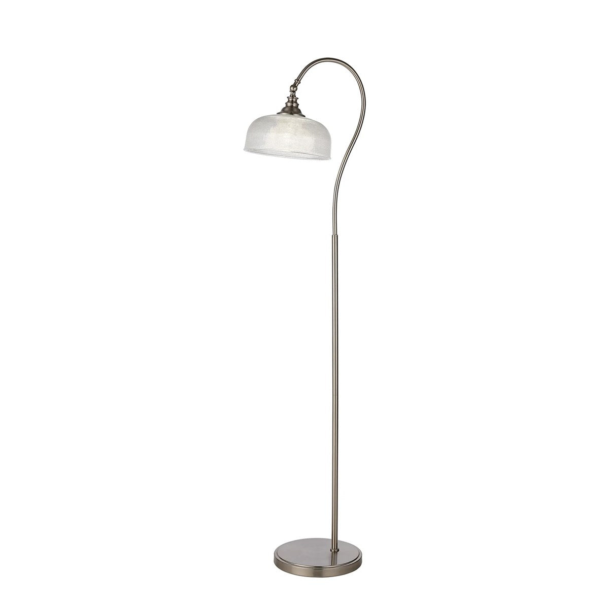 Regent Lourdes Floor Lamp 1575mm High - Satin Nickel / Clear