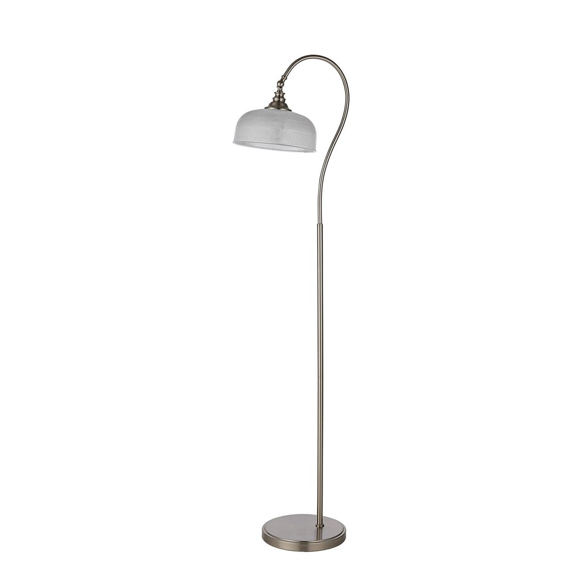 Regent Lourdes Floor Lamp 1575mm High - Satin Nickel / Clear