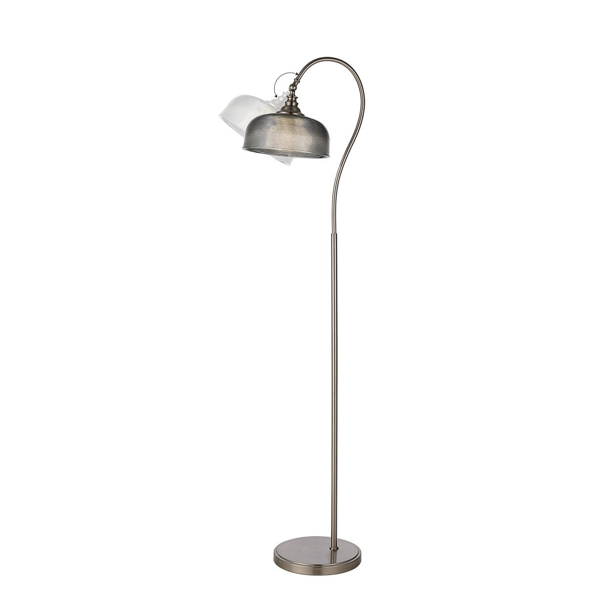 Regent Lourdes Floor Lamp 1575mm High - Satin Nickel / Smoke