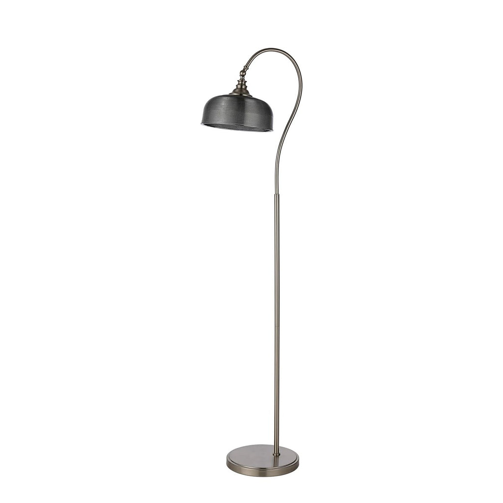 Regent Lourdes Floor Lamp 1575mm High - Satin Nickel / Smoke