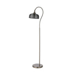 Regent Lourdes Floor Lamp 1575mm High - Satin Nickel / Smoke