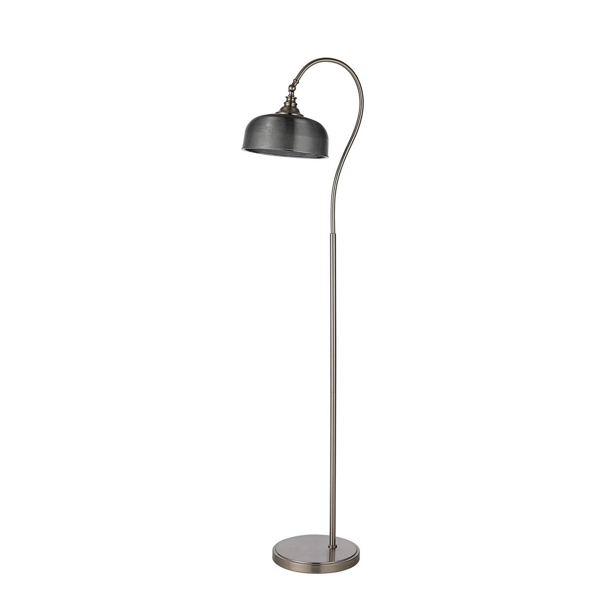 Regent Lourdes Floor Lamp 1575mm High - Satin Nickel / Smoke