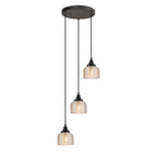 Regent Lourdes 3 Light 280mm Round Pendant Light - Amber