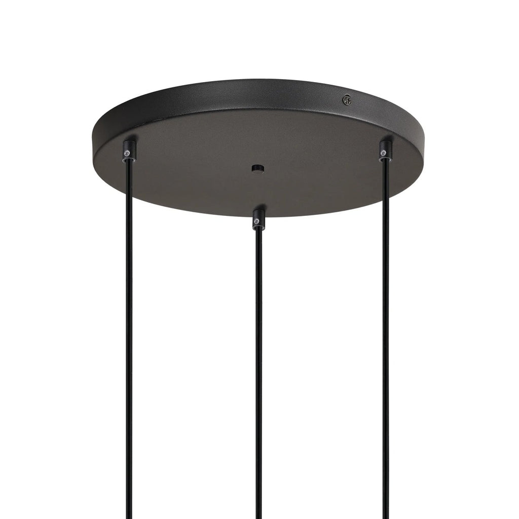 Regent Lourdes 3 Light 280mm Round Pendant Light - Amber