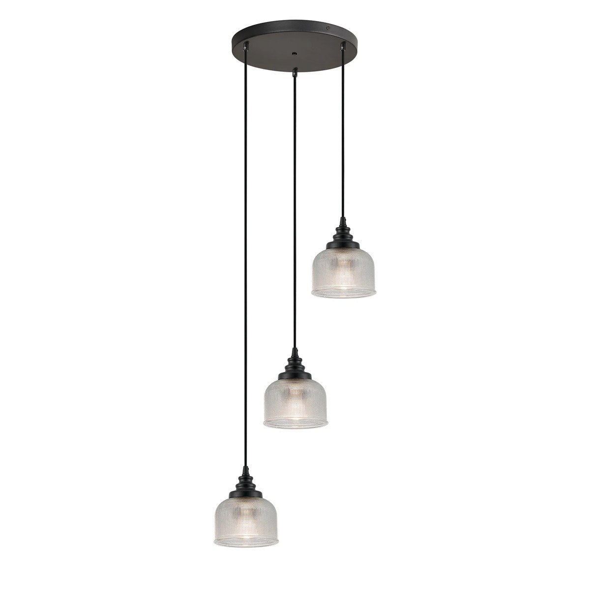Regent Lourdes 3 Light 280mm Round Pendant Light - Clear