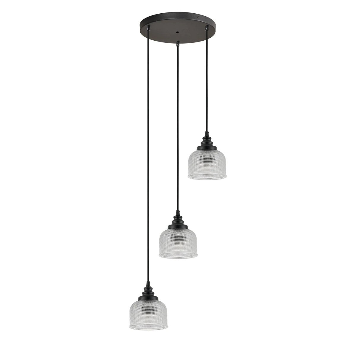 Regent Lourdes 3 Light 280mm Round Pendant Light - Clear