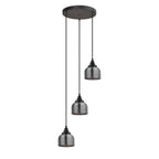Regent Lourdes 3 Light 280mm Round Pendant Light - Smoke