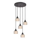 Regent Lourdes 5 Light 500mm Round Pendant Light - Amber