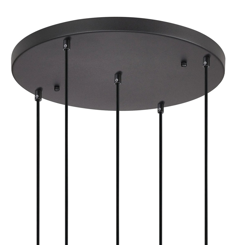 Regent Lourdes 5 Light 500mm Round Pendant Light - Amber