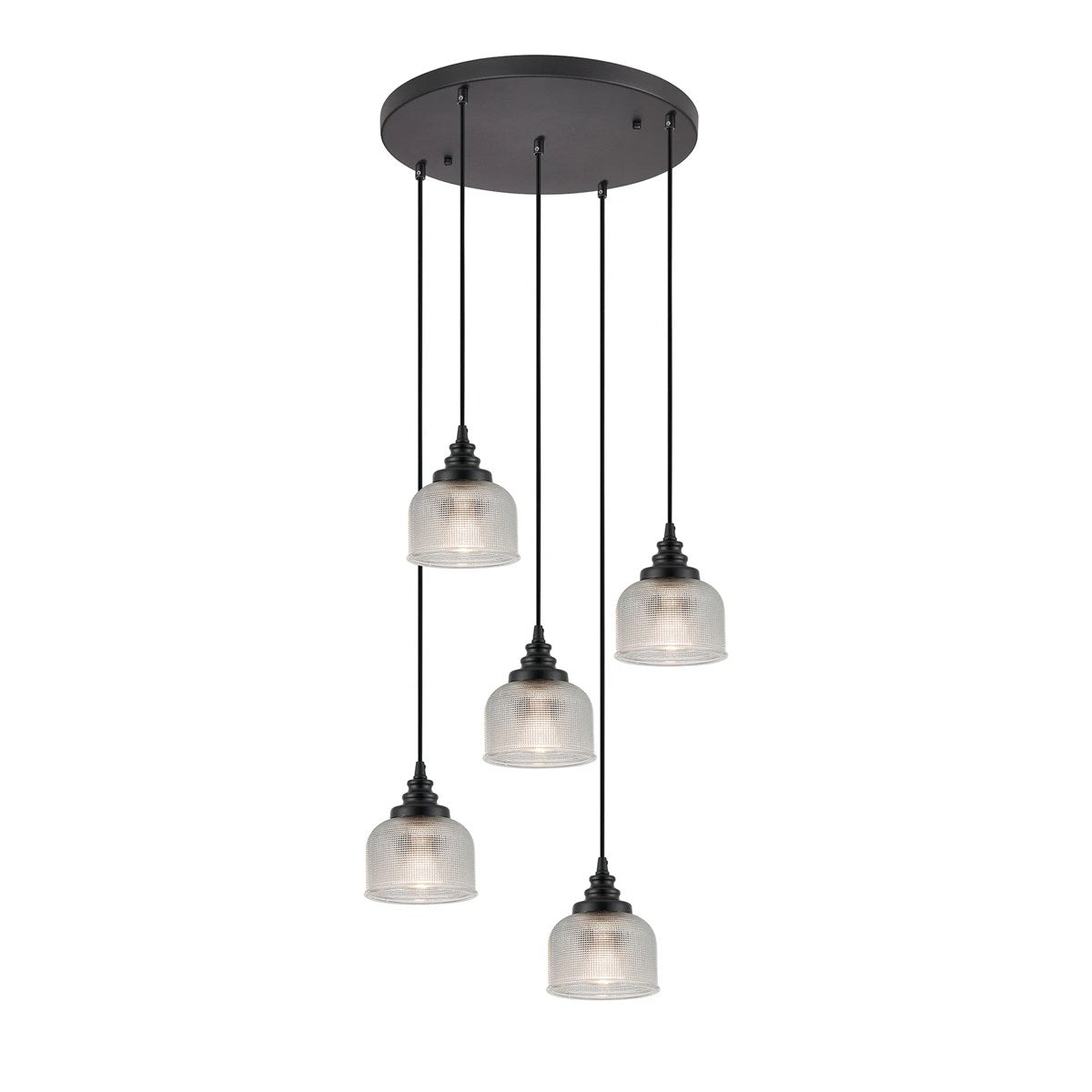 Regent Lourdes 5 Light 500mm Round Pendant Light - Clear