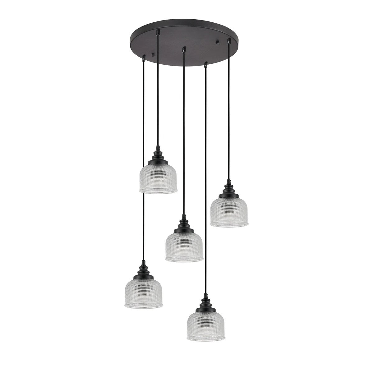 Regent Lourdes 5 Light 500mm Round Pendant Light - Clear