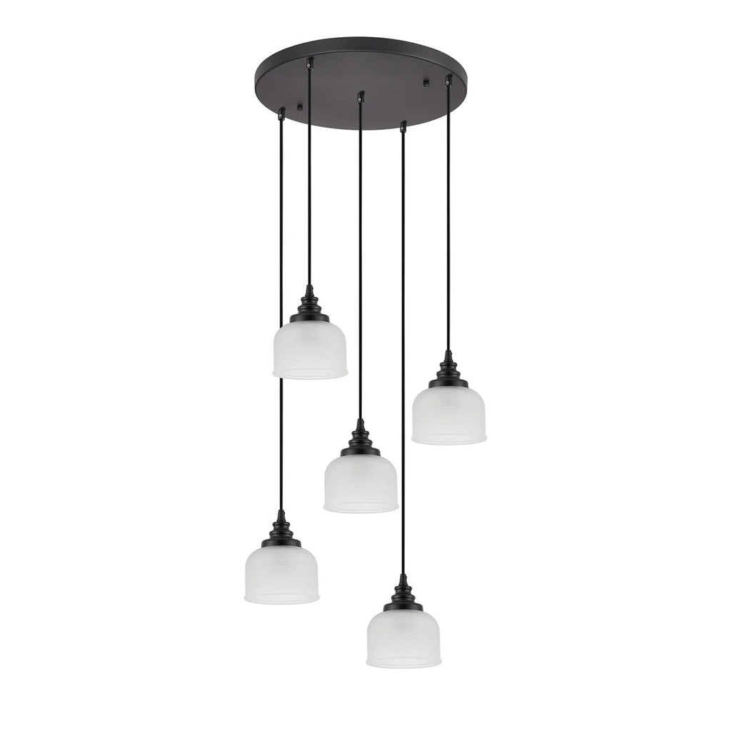 Regent Lourdes 5 Light 500mm Round Pendant Light - Frosted