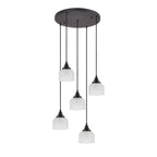 Regent Lourdes 5 Light 500mm Round Pendant Light - Frosted