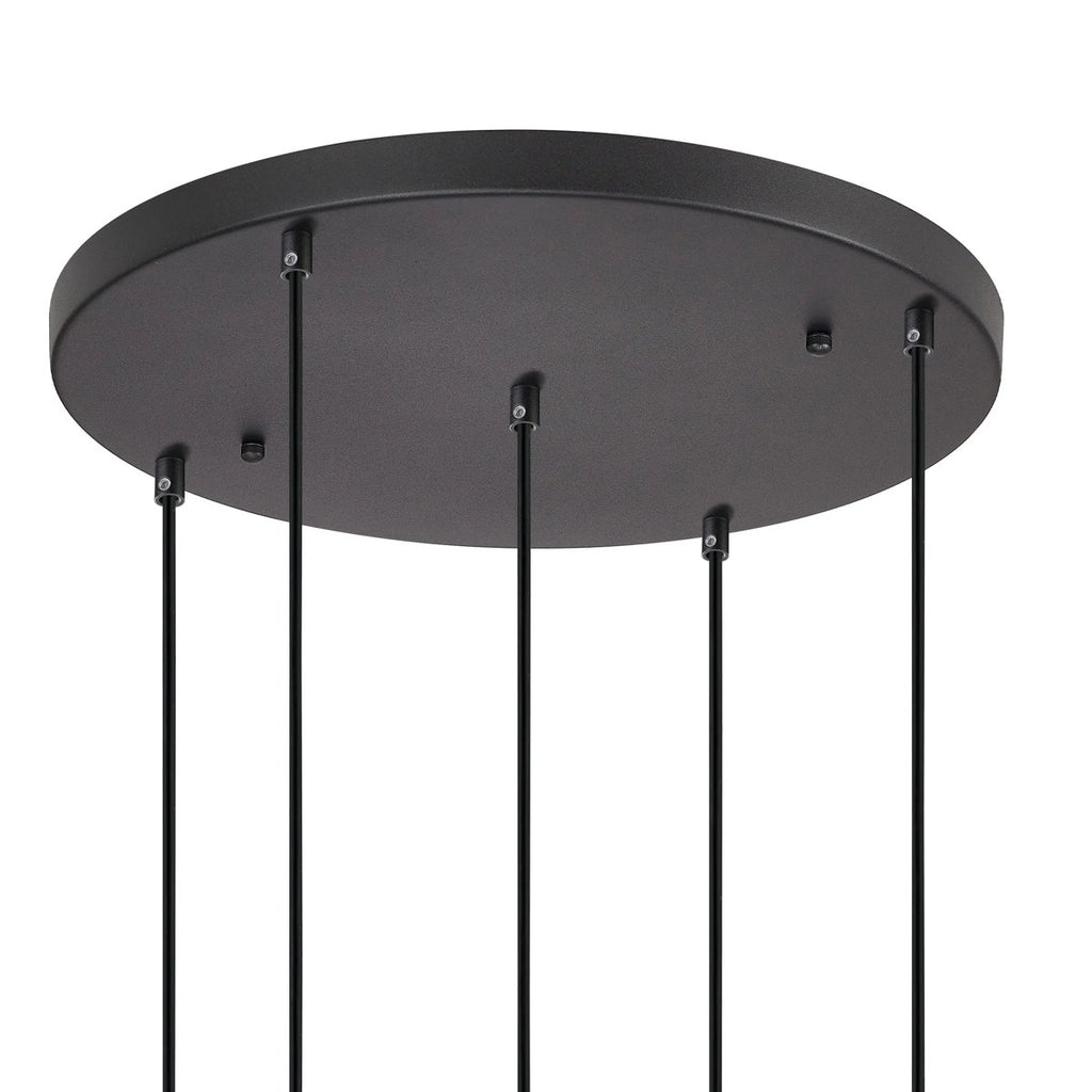 Regent Lourdes 5 Light 500mm Round Pendant Light - Frosted