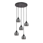 Regent Lourdes 5 Light 500mm Round Pendant Light - Smoke
