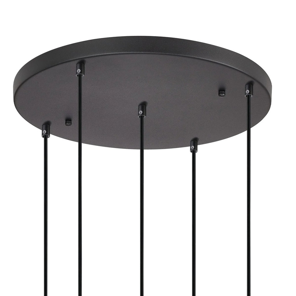 Regent Lourdes 5 Light 500mm Round Pendant Light - Smoke