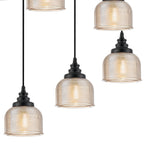 Regent Lourdes 9 Light 700mm Round Pendant Light - Amber