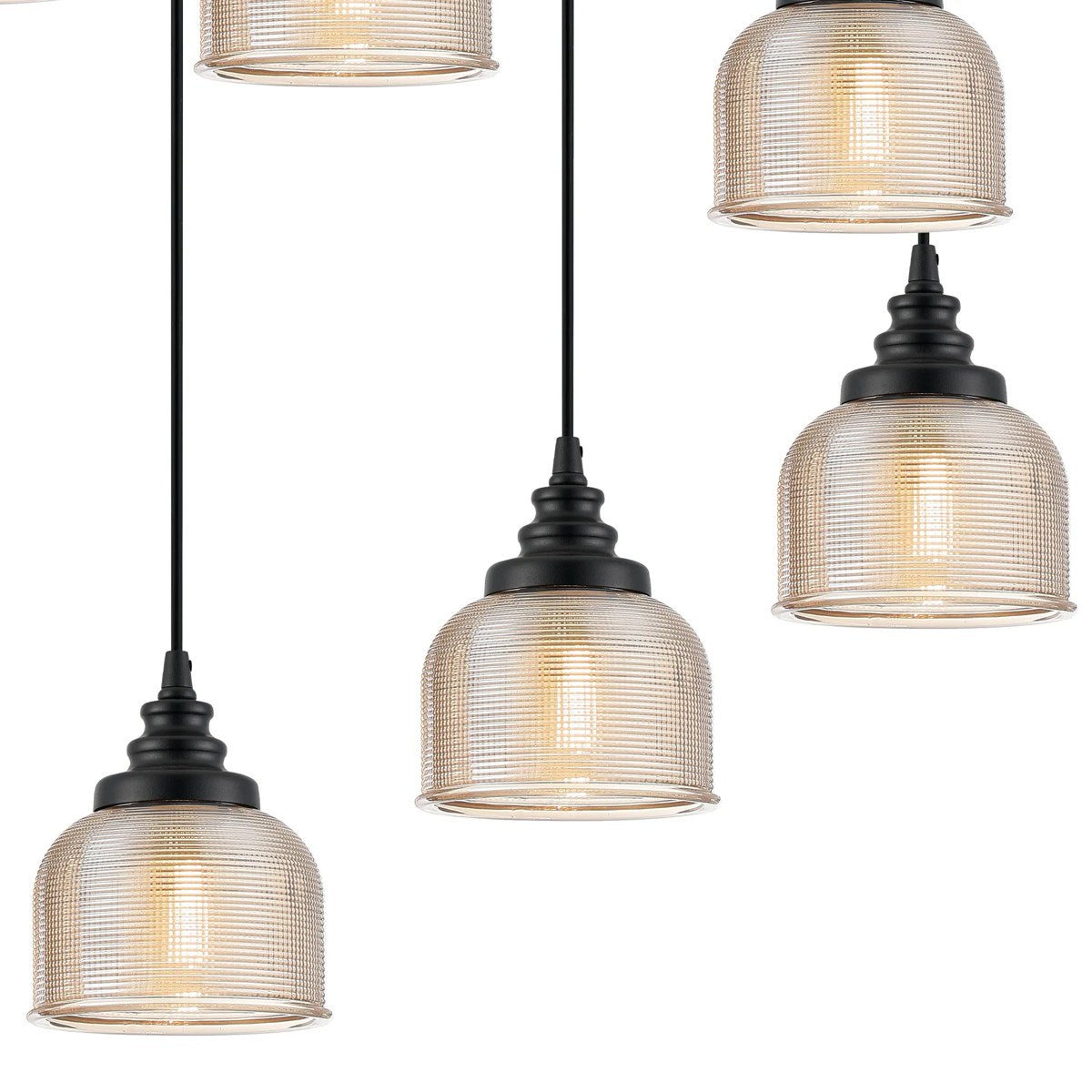 Regent Lourdes 9 Light 700mm Round Pendant Light - Amber