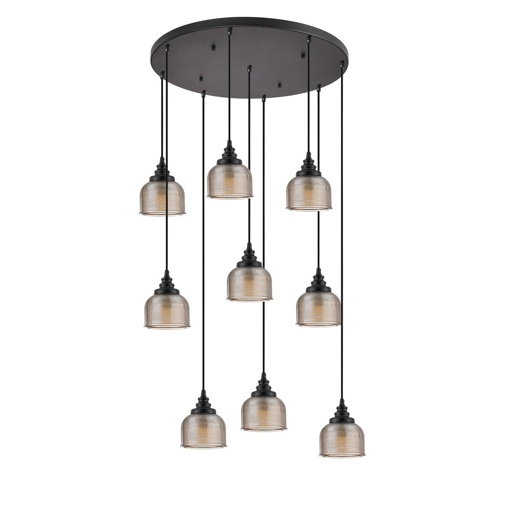 Regent Lourdes 9 Light 700mm Round Pendant Light - Amber