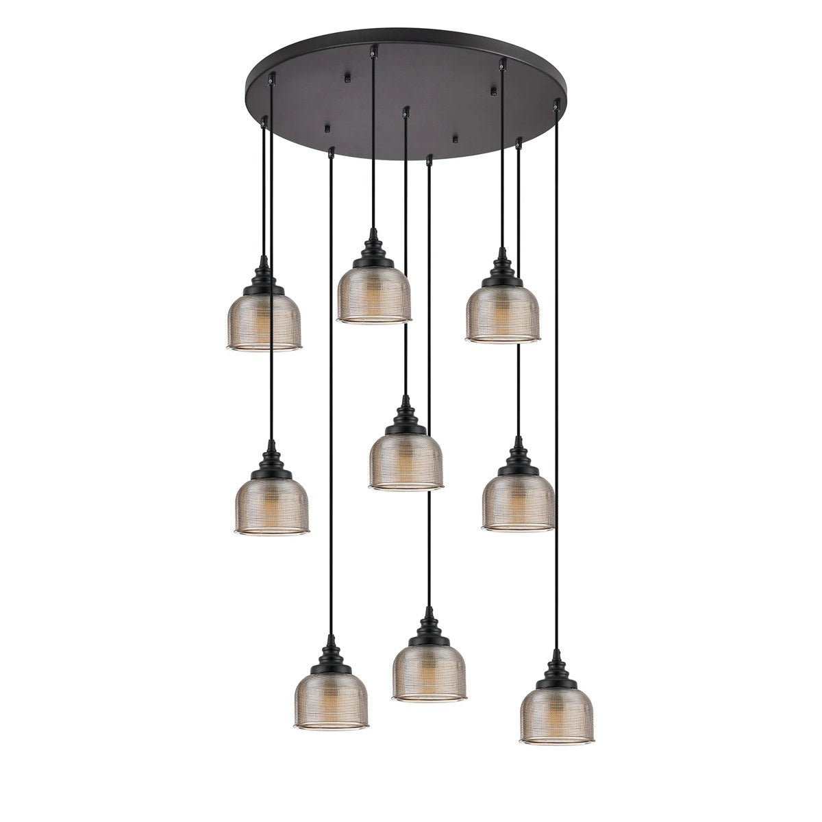 Regent Lourdes 9 Light 700mm Round Pendant Light - Amber