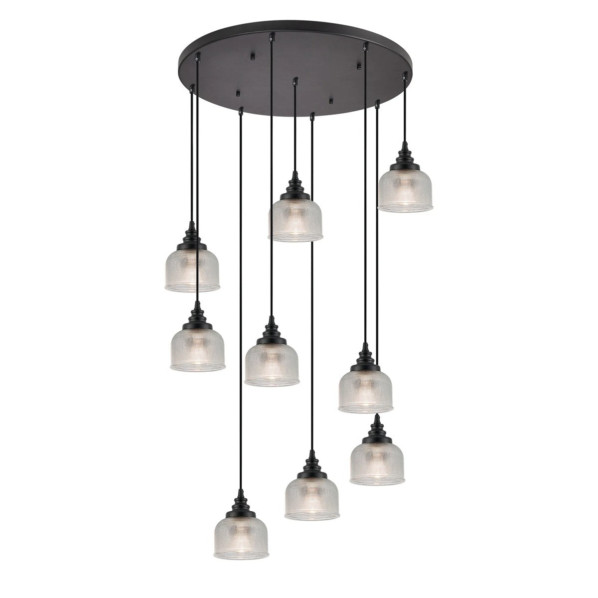 Regent Lourdes 9 Light 700mm Round Pendant Light - Clear