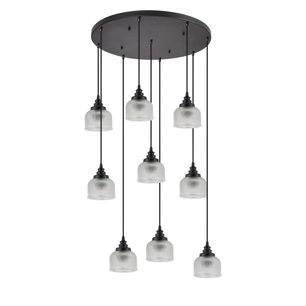 Regent Lourdes 9 Light 700mm Round Pendant Light - Clear